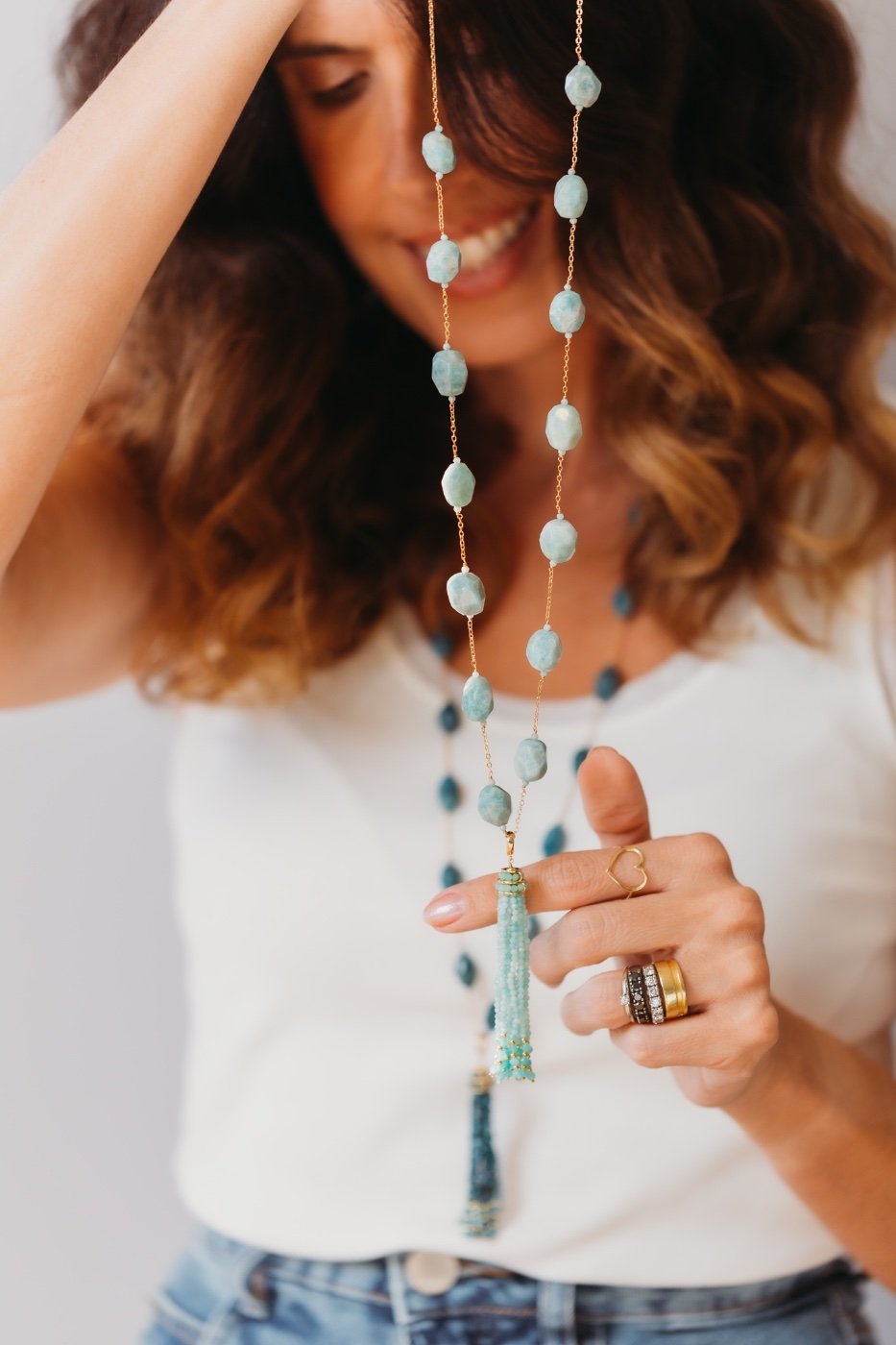 Colar Tassel Amazonita